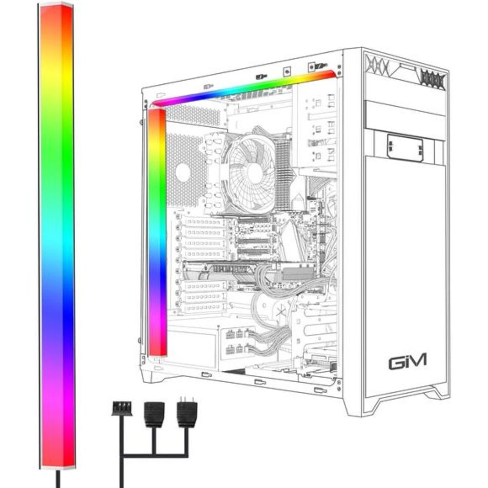 RGB PC Light Strip for Gaming Case, Compatible with GIM Hub,Magnetic Addressable